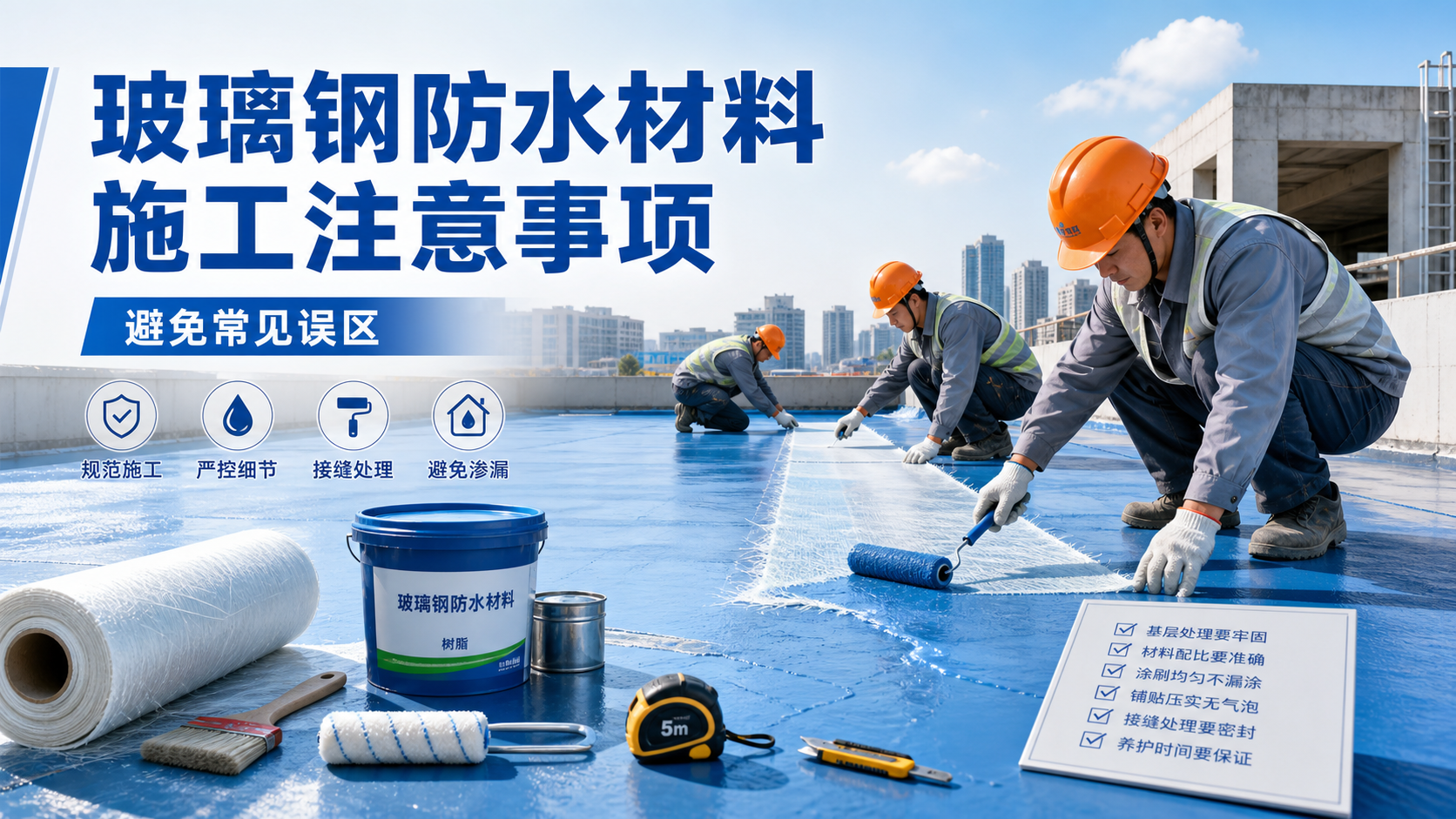 玻璃钢防水材料施工注意事项，避免常见误区 重庆郊县 版